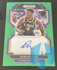 2022-23 Panini Prizms Draft Picks Prizms Green Auto RC #DP-DAY Darius Days